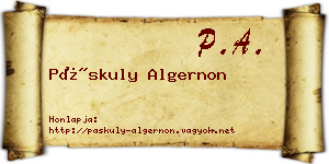 Páskuly Algernon névjegykártya